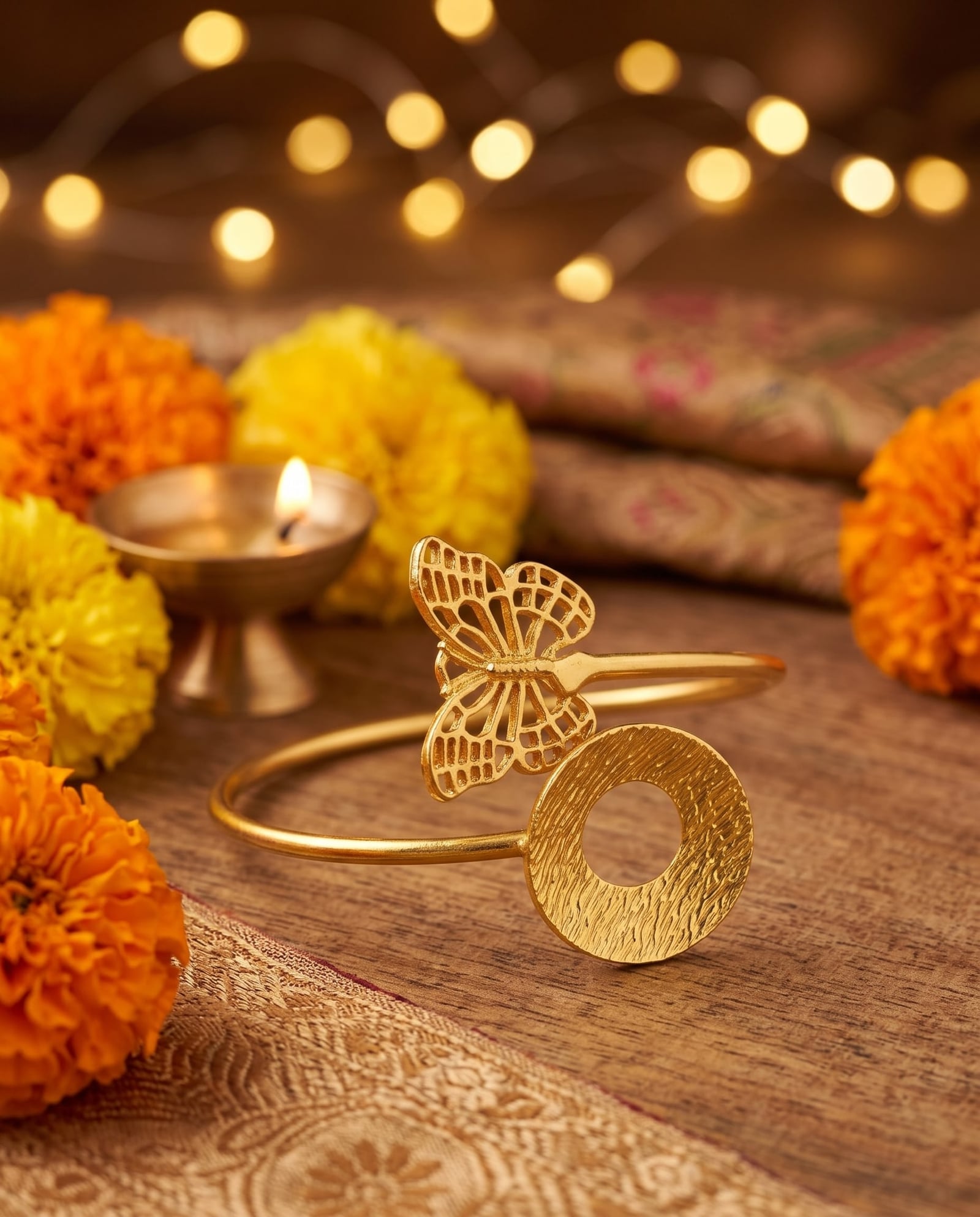 Butterfly Textured Cuff Bracelet