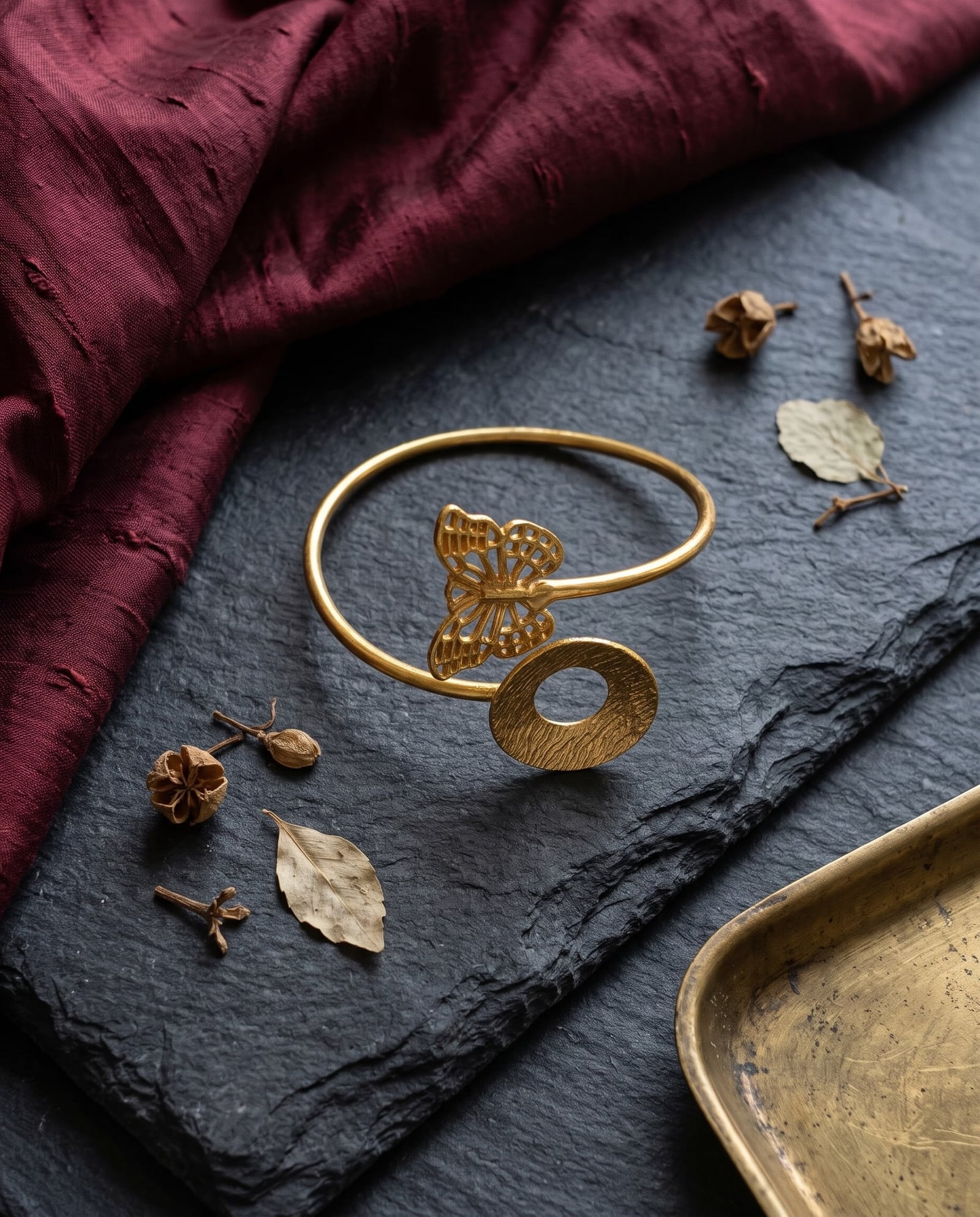 Butterfly Textured Cuff Bracelet