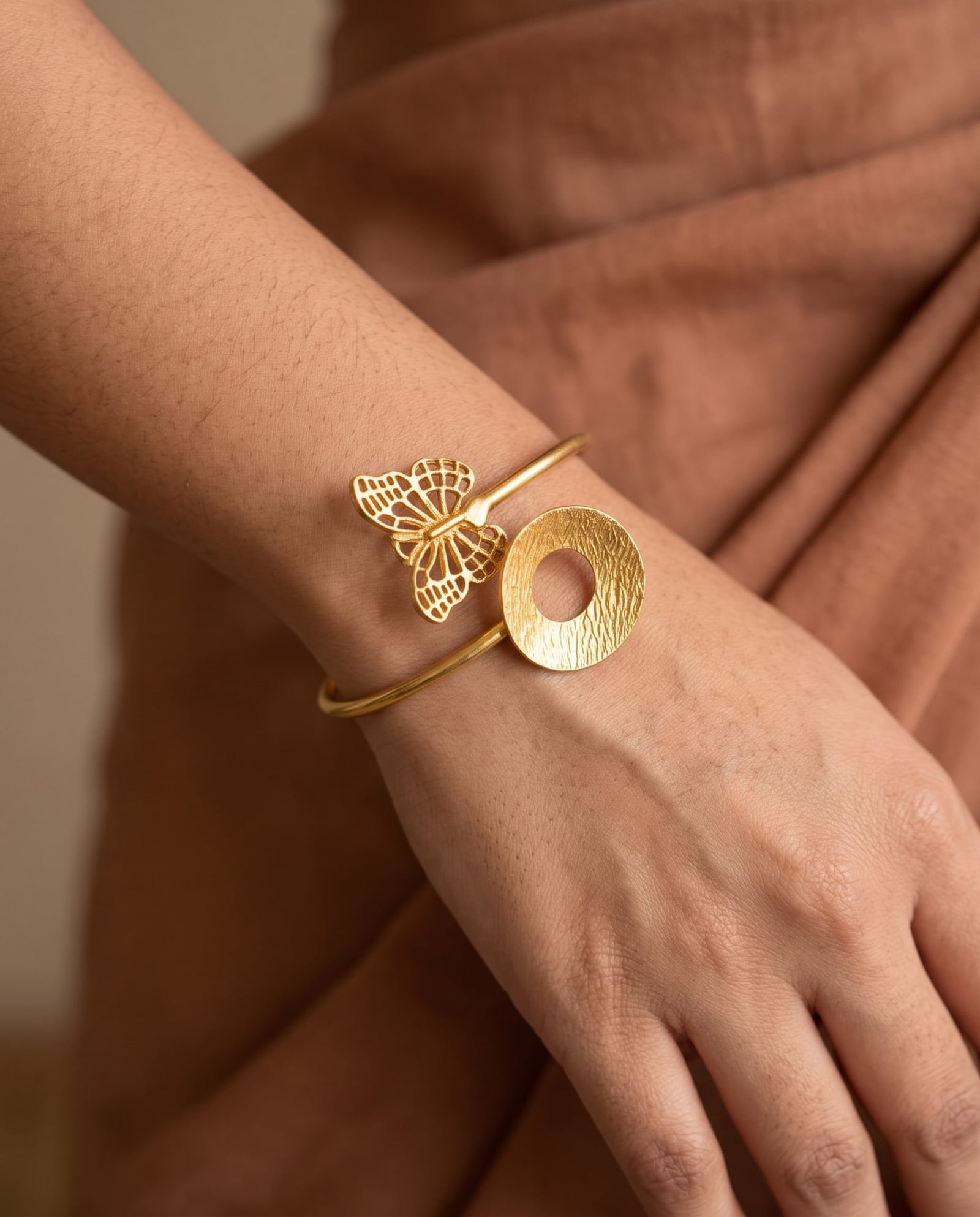 Butterfly Textured Cuff Bracelet